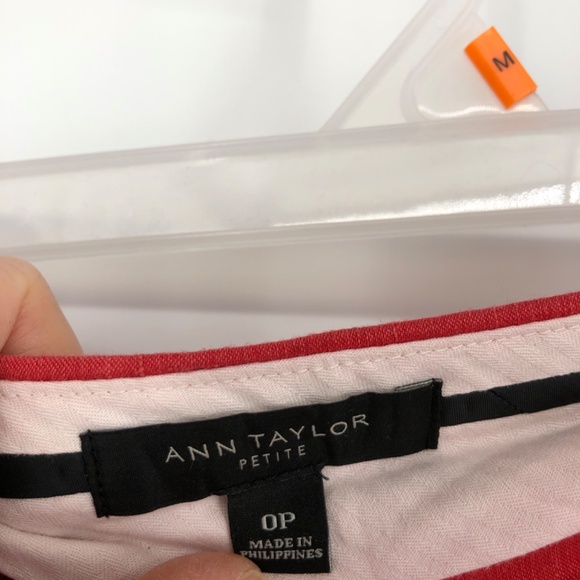 Ann Taylor Womens Wide Leg Linen Pants Size 0 Petite Red Pleat Front High Rise - Picture 5 of 12